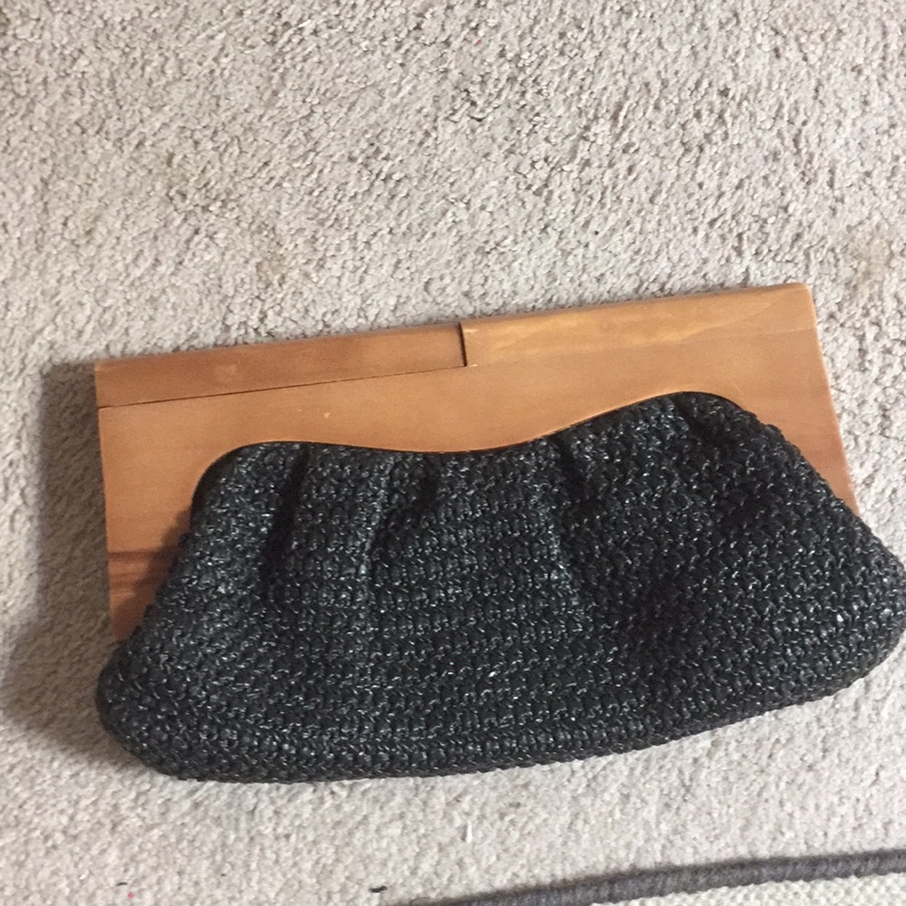 Charcoal grey clutch - certified vegan